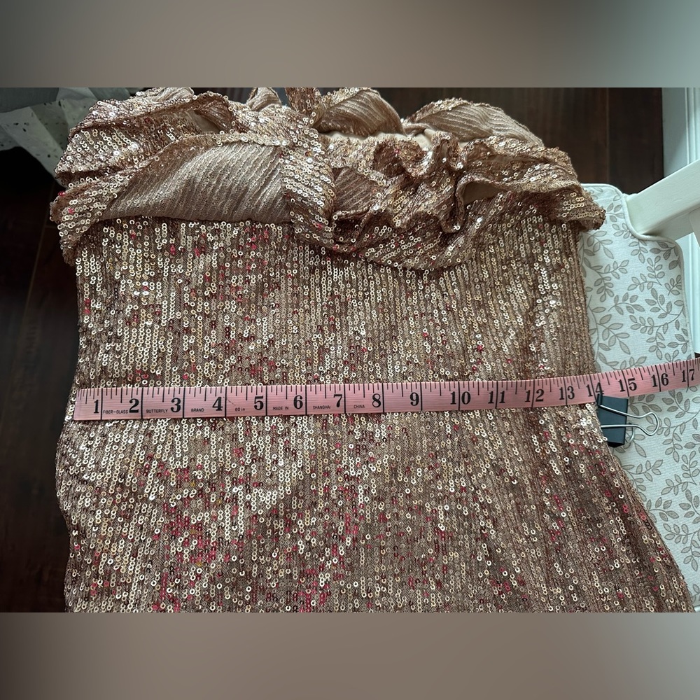 Free People Frida Ruffle Mini Dress in Berries and Champagne - Picture 8 of 9